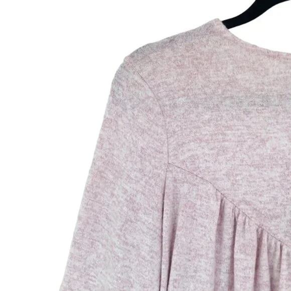 Bobeau Women's Knit V-Neck Pullover Top Medium Angel Wing/Pink NWT Boho Peasant - Picture 6 of 8